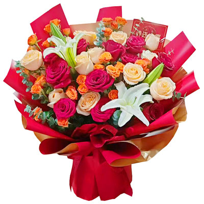 滁州19朵玫瑰百合，爱情永不凋零