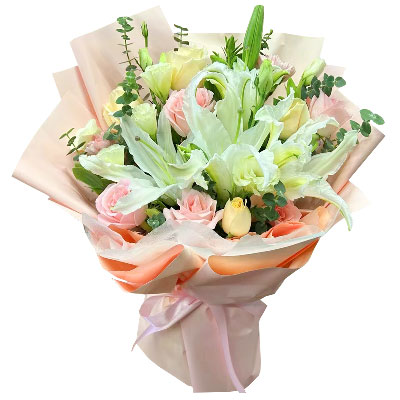 滁州10朵玫瑰百合混搭，爱是难忘时刻