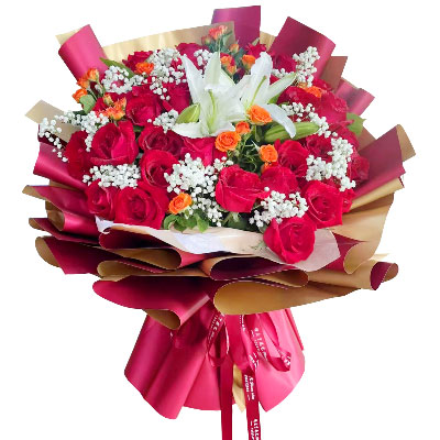 滁州33朵红玫瑰百合，爱如同花般绽放